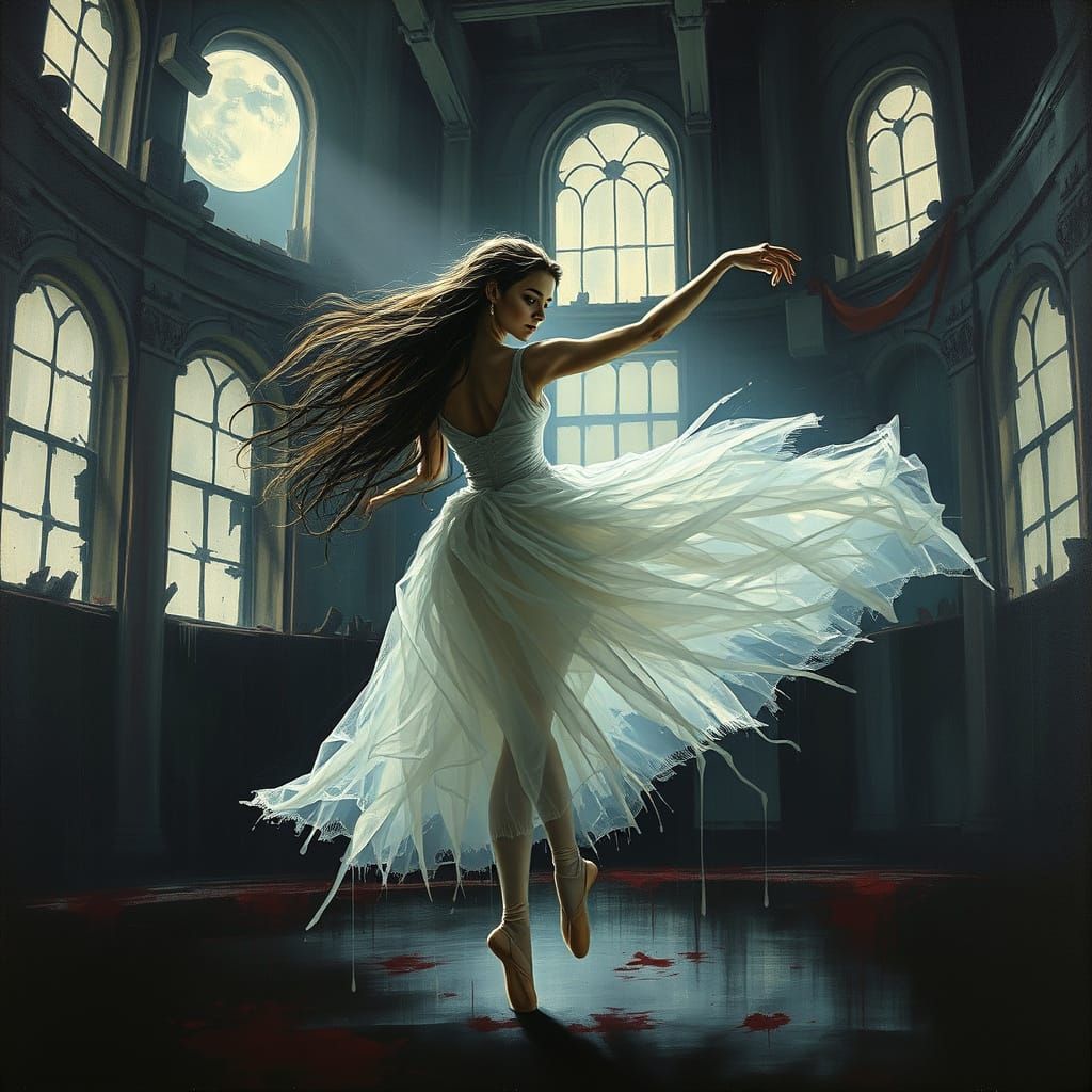 Ghostly Ballerina Dances in Dilapidated Theater
