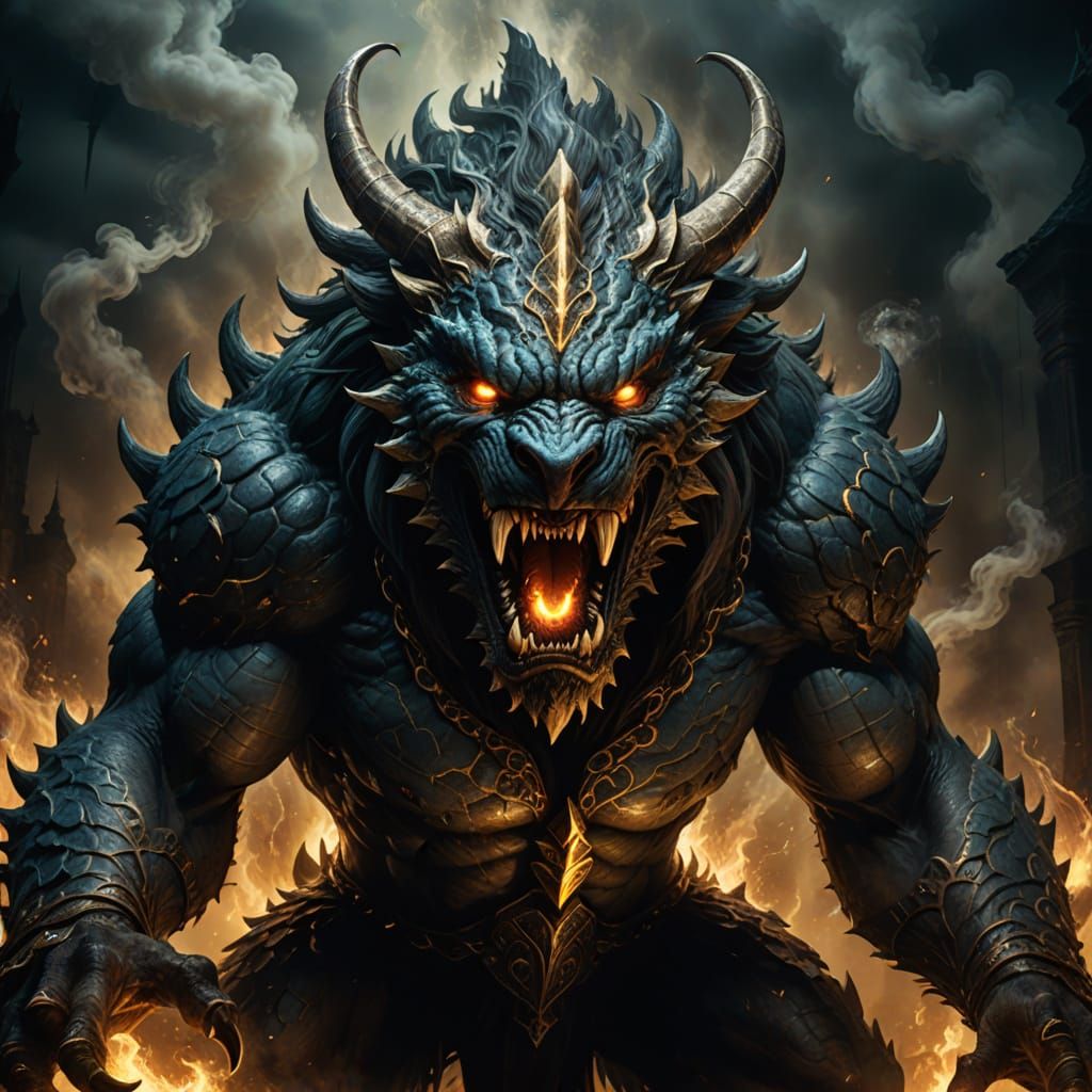 Mystic Monster Roars in Gothic Darkness