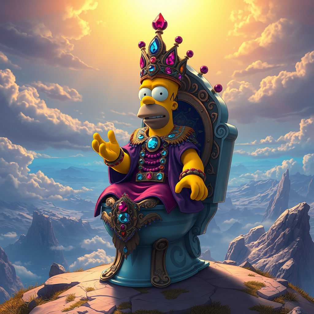 Homer Simpson's Fantasy Throne: A Gemstone Vision