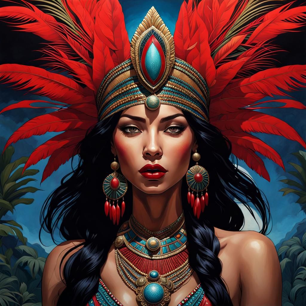 Brazilian Journalist Portrait in Gothic Art Nouveau Style