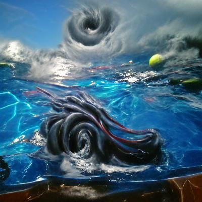 Ocean Whirlpool with Tentacles in Hyperrealistic Style