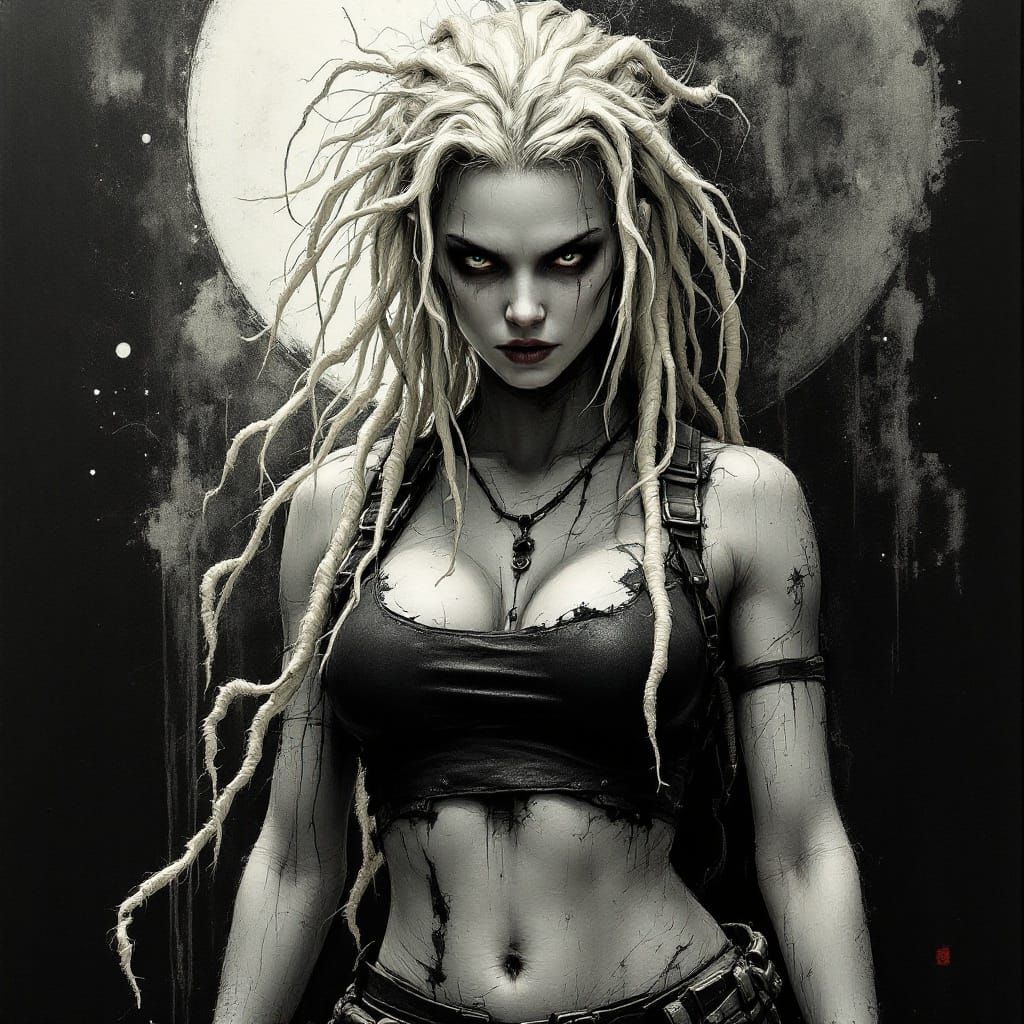 Distorted Goddess of Night Bows to Her Will