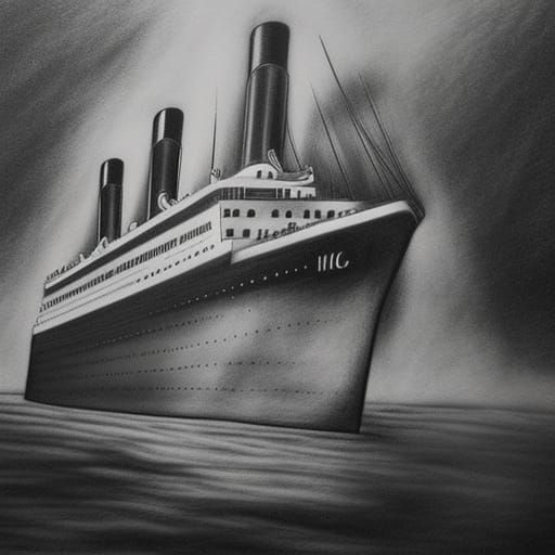 Titanic: Hyperdetailed Charcoal Drawing