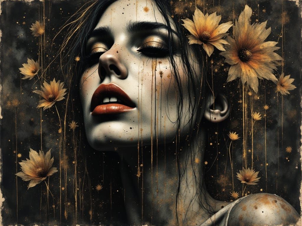 Chaos Embodied: Female Figure in Watercolor and Ink