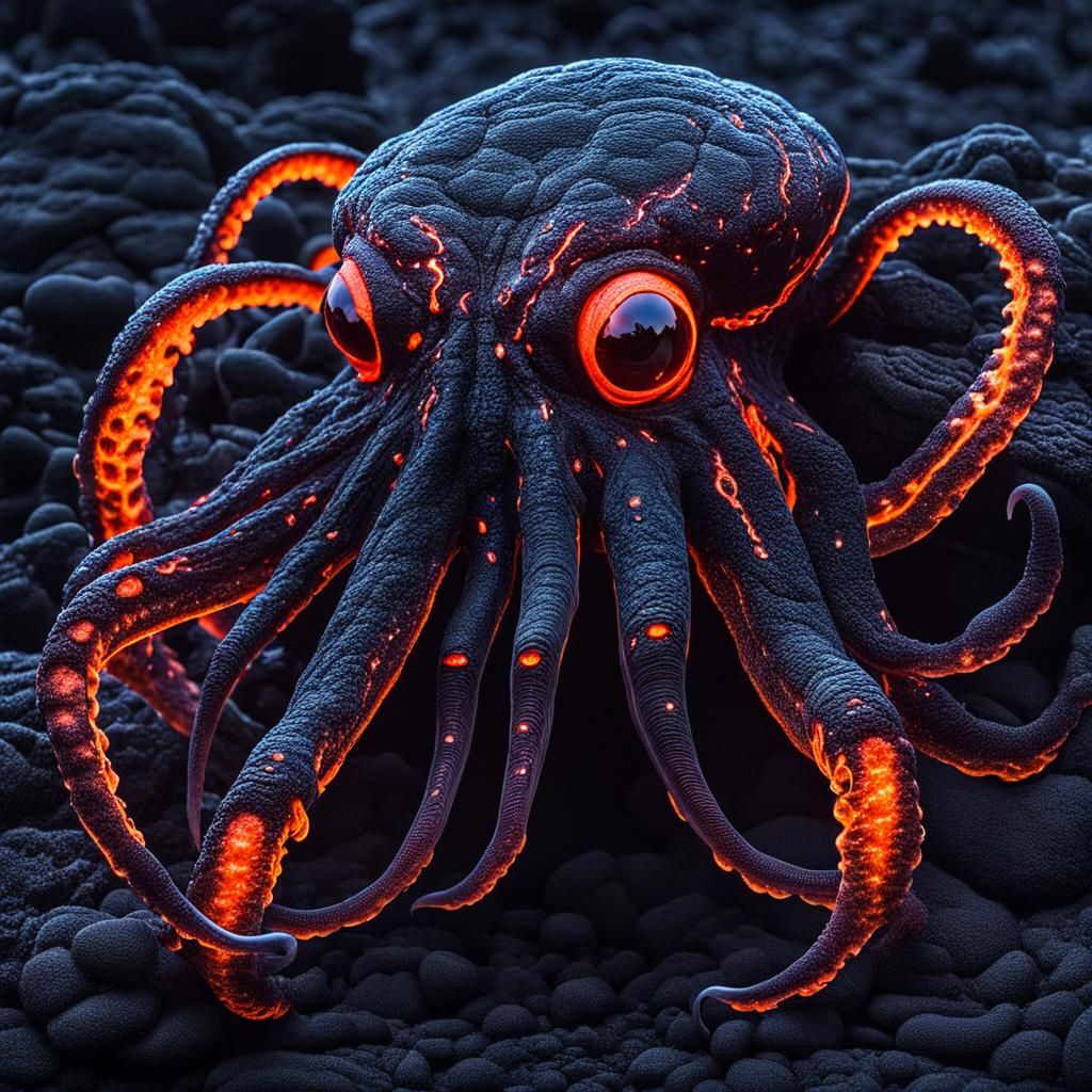 Ominous Bioluminescent Entity with Deadly Eyes