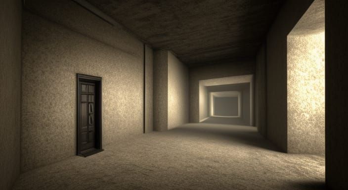 Eerie Sci-Fi Labyrinth: Liminal Basement Spaces in 4K