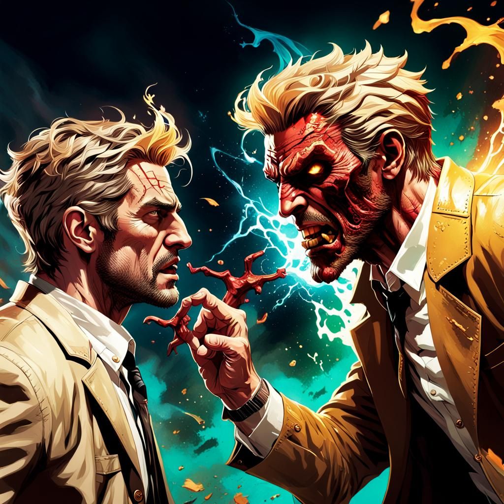 John Constantine's Demonic Battle: Hyperrealistic Concept Ar...