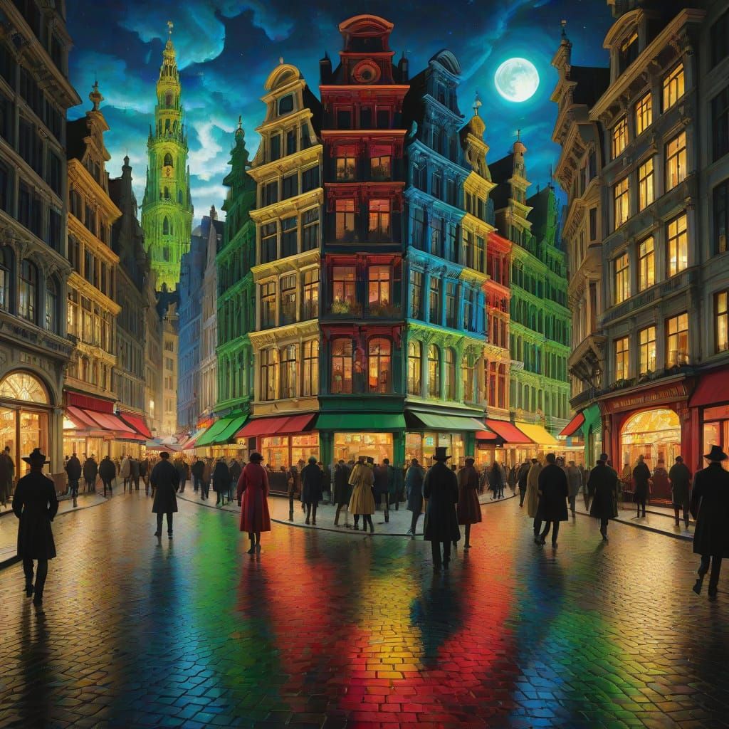 Surreal Hyper-realistic Gran Place in Brussels