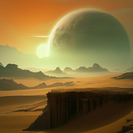 Epic Desert Moonrise: A Digital Matte Painting