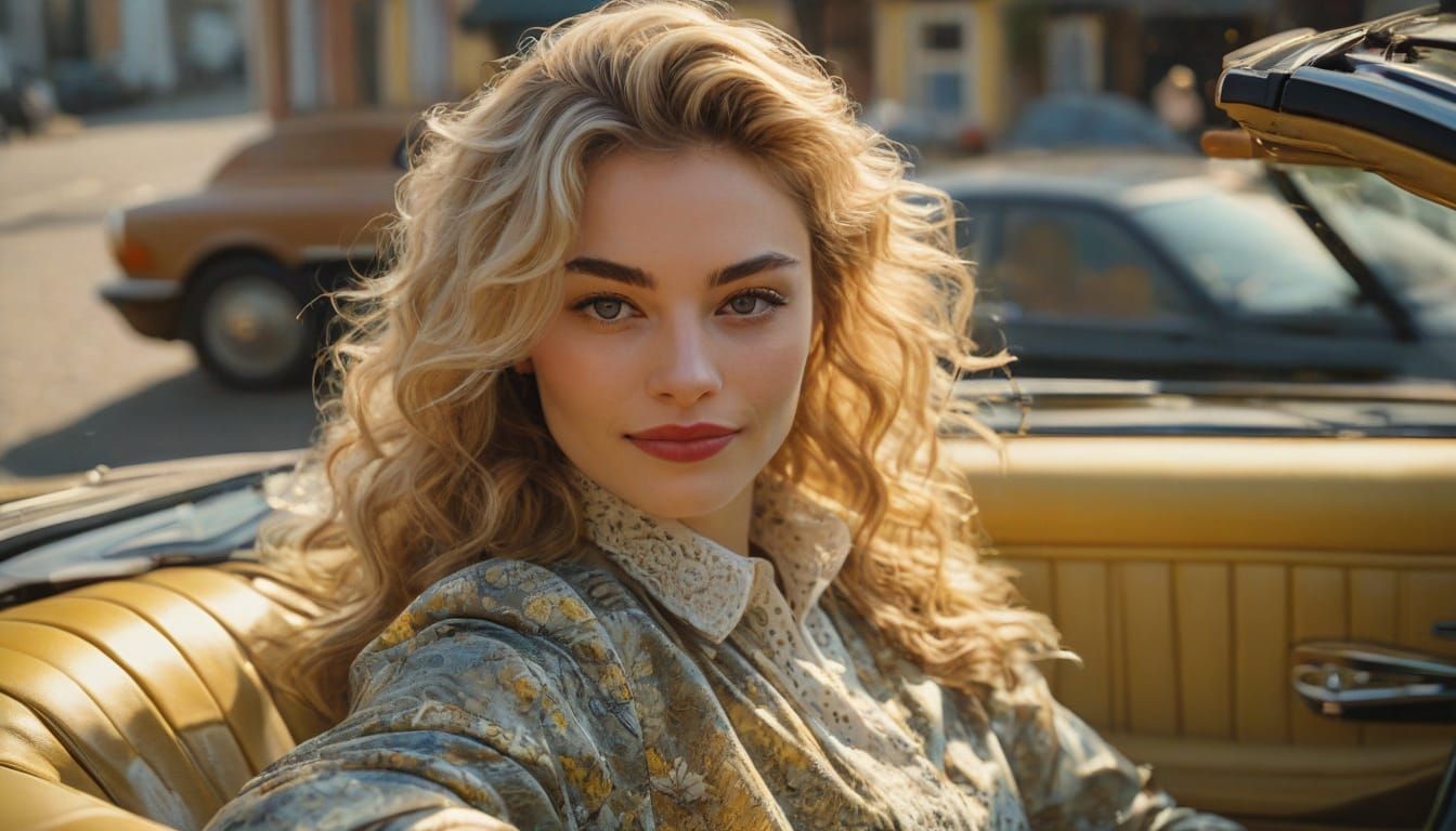 Elegant Woman in Golden Hues, Inspired by Impressionist Mast...