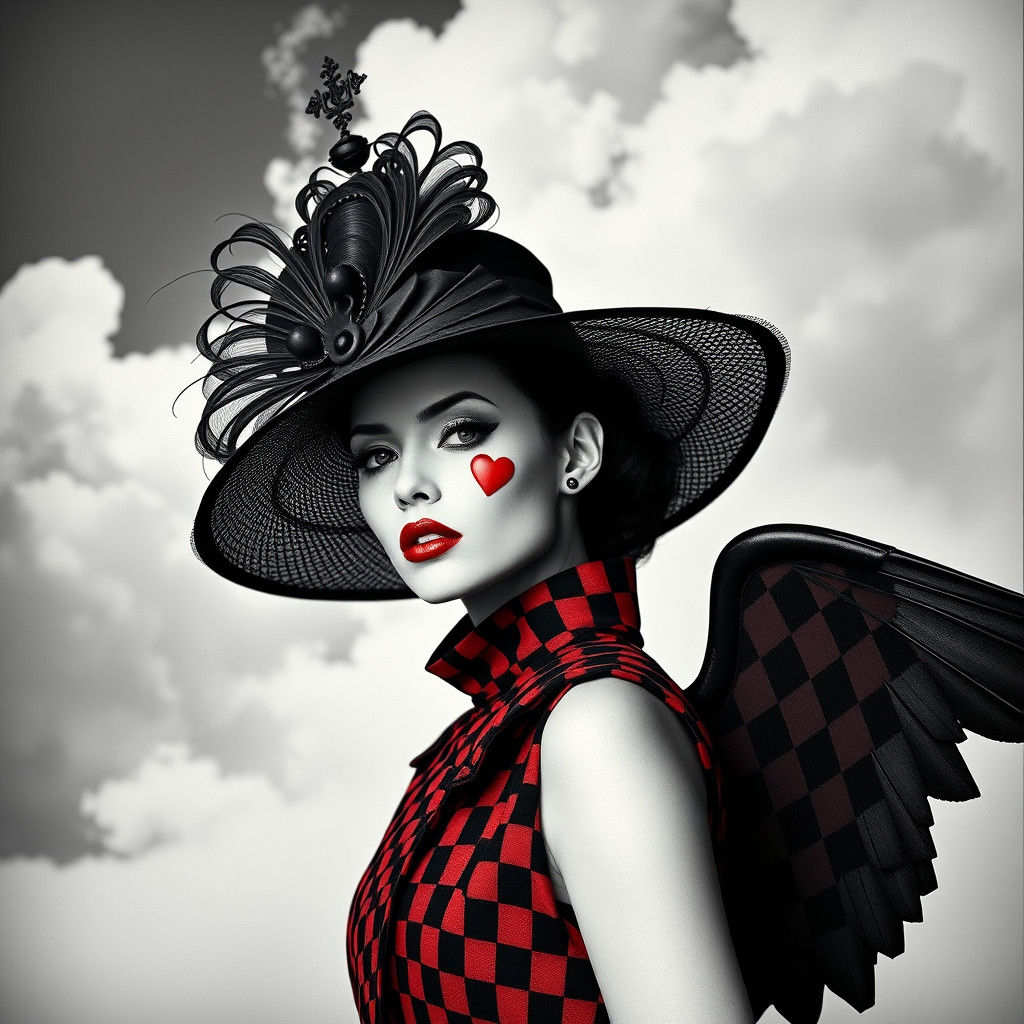 Victorian Hat Fashion in Black and White Photography