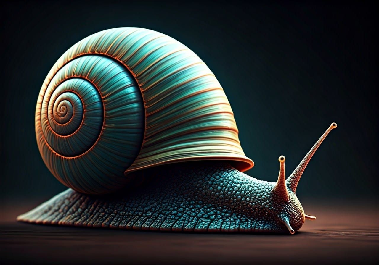 Spiral Wonders of a Golden Snail Shell