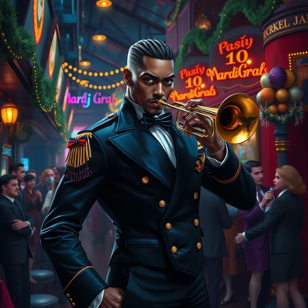 Vampire Trumpeter in Mardi Gras Jazz Club