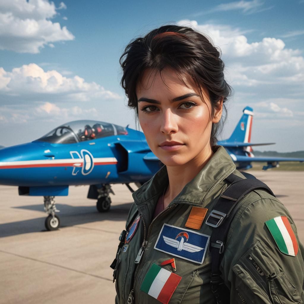 Female Pilot Stands Before Jet: Concept Art