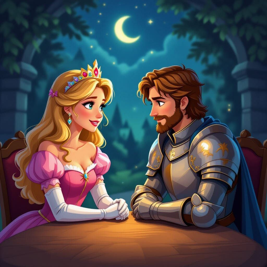Secret Meeting: Princess and Knight Encounter