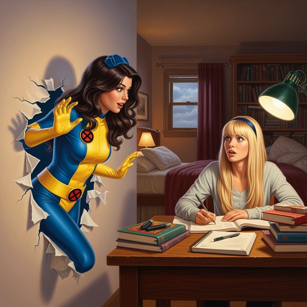 Kitty Pryde Phases Through Bedroom Wall