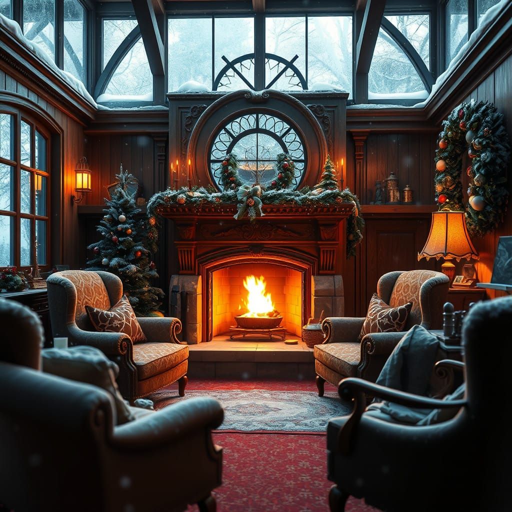 Winter Wonderland Scene in Cozy Christmas Style