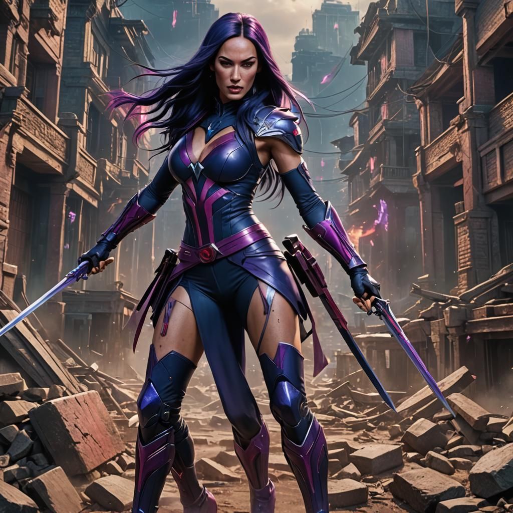 Psylocke Detailed Matte Painting in 8k