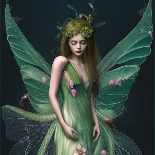She wore a silken cobweb gown of green...