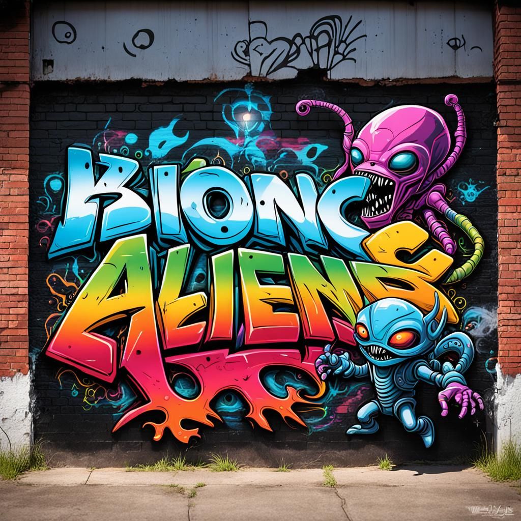 Bionic Aliens in Wildstyle Graffiti Art