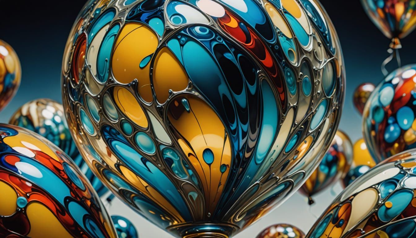 Surreal Glass Balloon Sculpture Reflects Kaleidoscopic Patte...