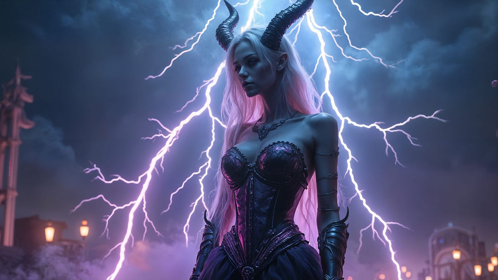 Ethereal Storm Goddess in Gothic Armor