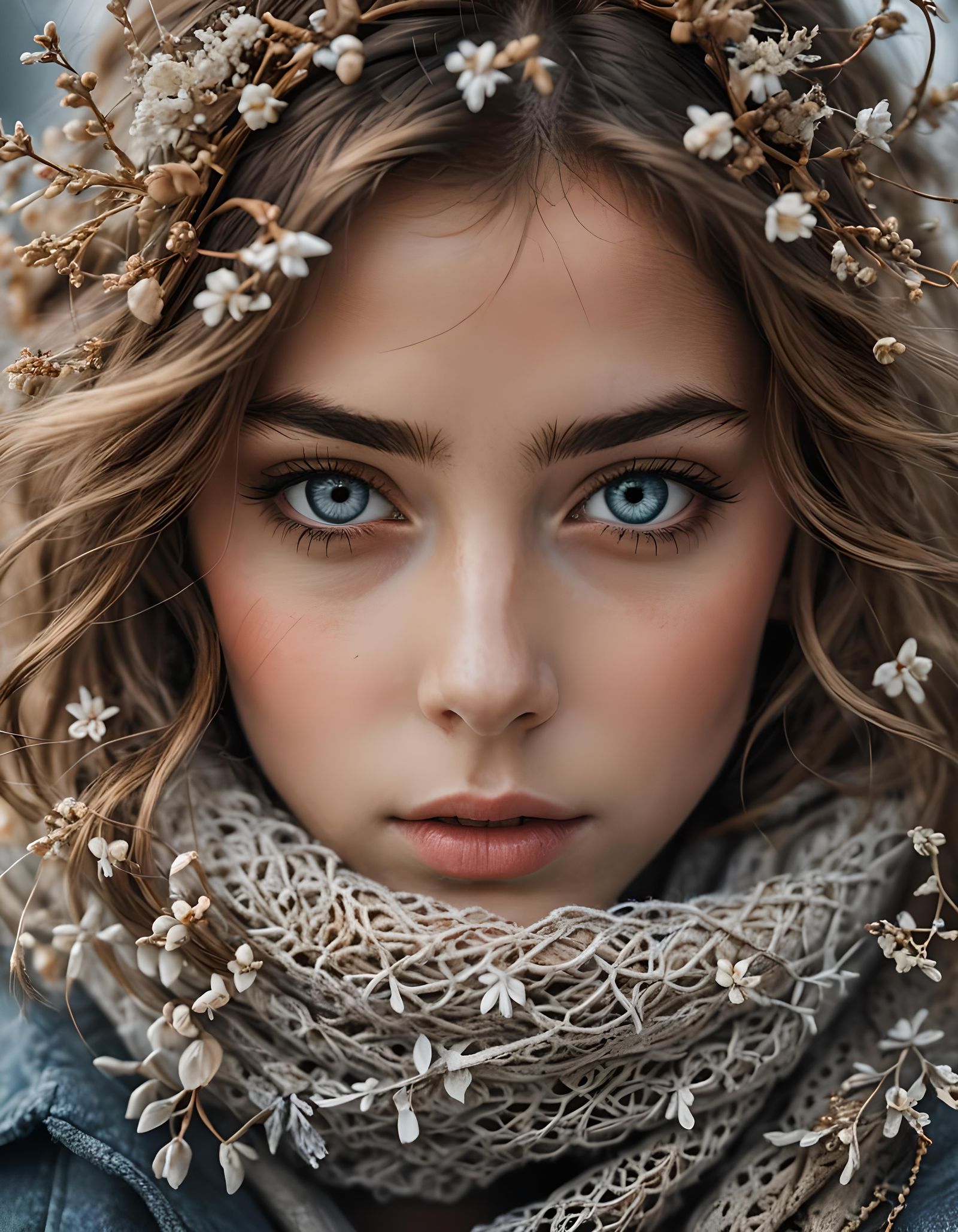 Alluring Portrait with Mesmerizing Eyes in Soft Colors