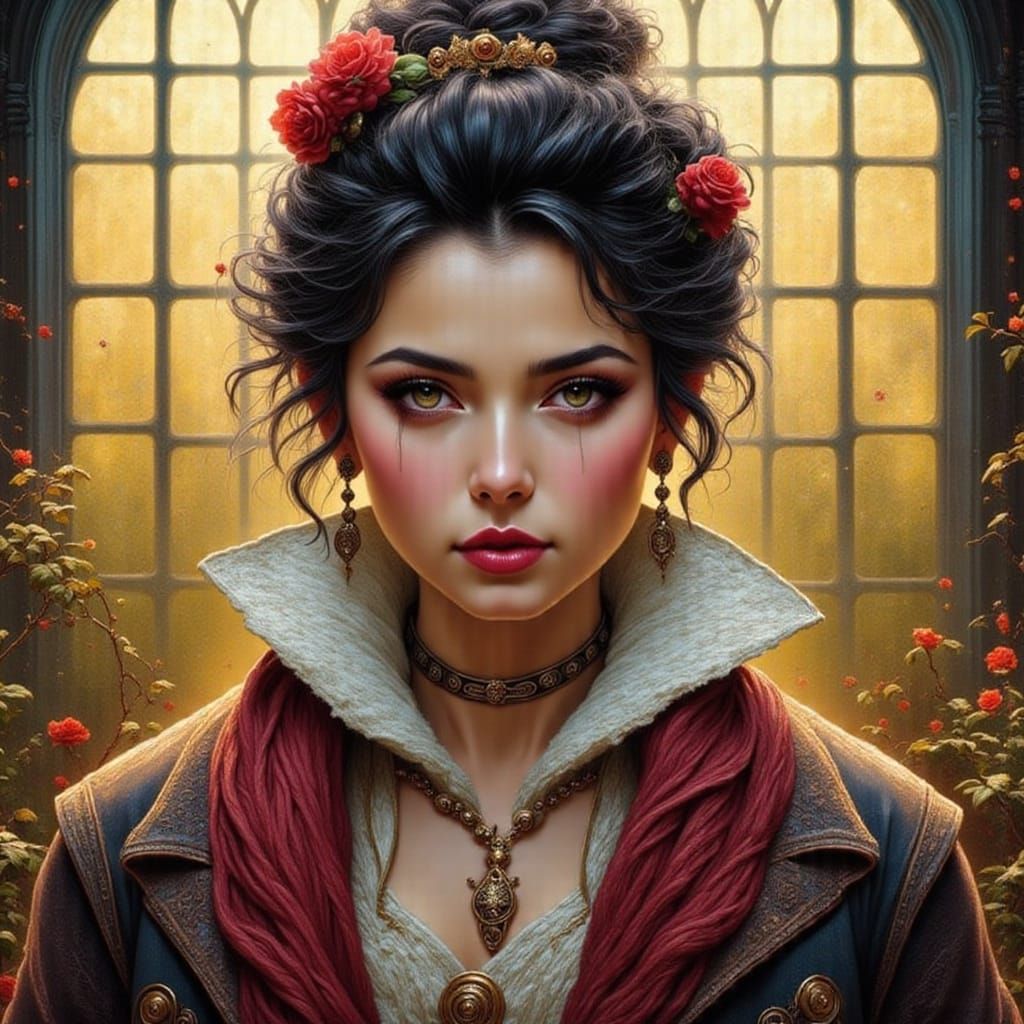 Gorgeous Woman Portrait with Modern Artistic Flair