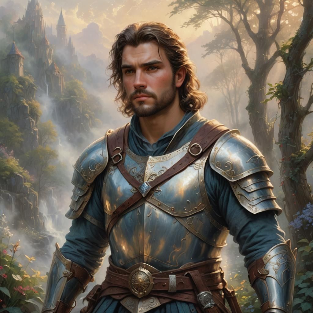 Ethereal Fantasy Warrior in Light Armor