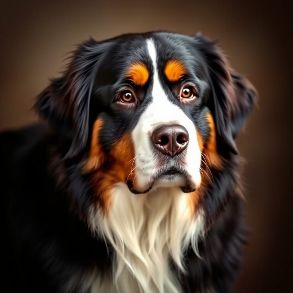 Regal Bernese Mountain Dog Portrait