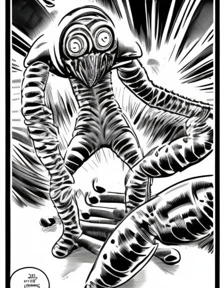 Evil Alien from Planet Goop in Comic Book Art