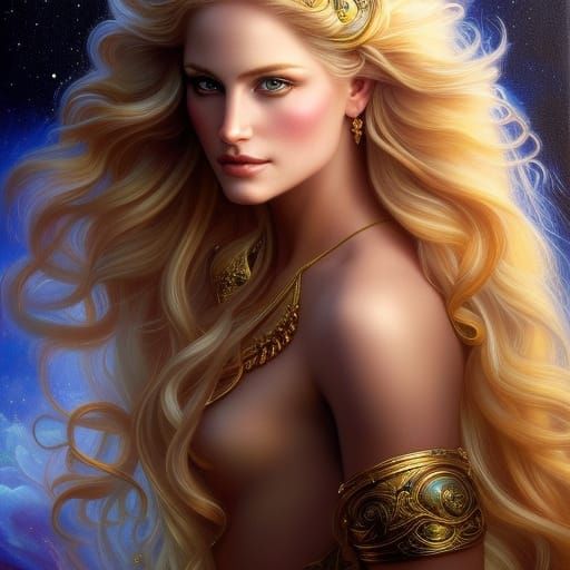 Aphrodite: A Baroque Surrealist Portrait Painting