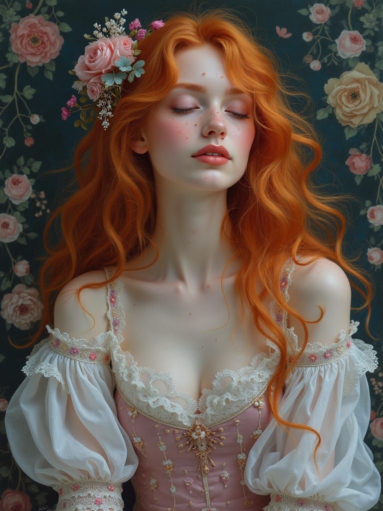 Whimsical Portrait of a Romantic Academia-Inspired Woman