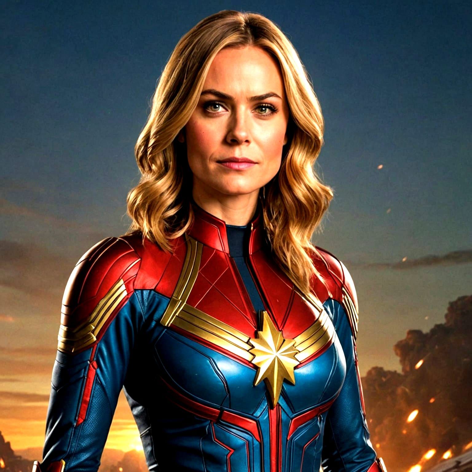 Captain Marvel Digital Art Superhero