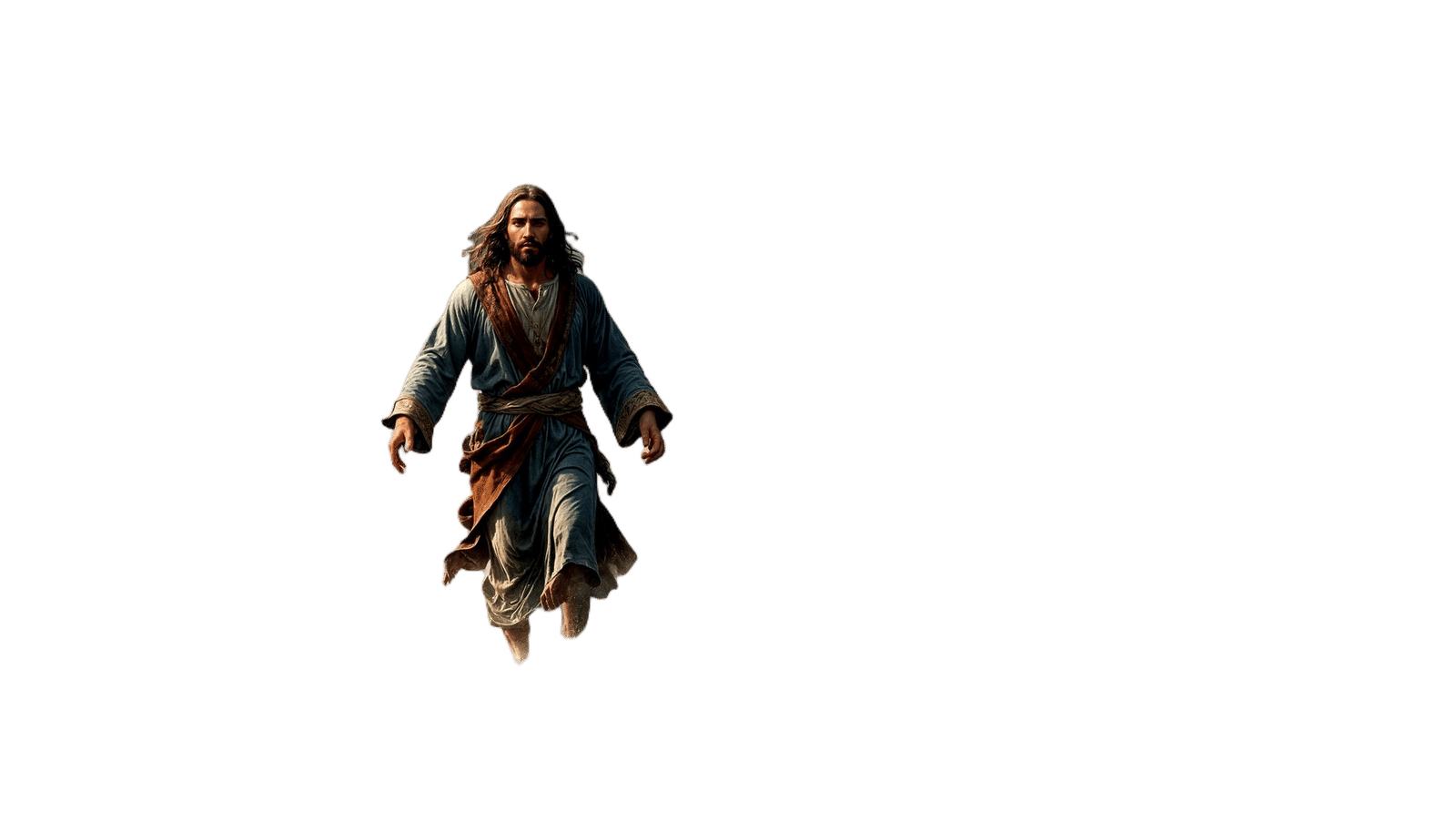 Jesus walks on the stormy lake and rebukes the waves