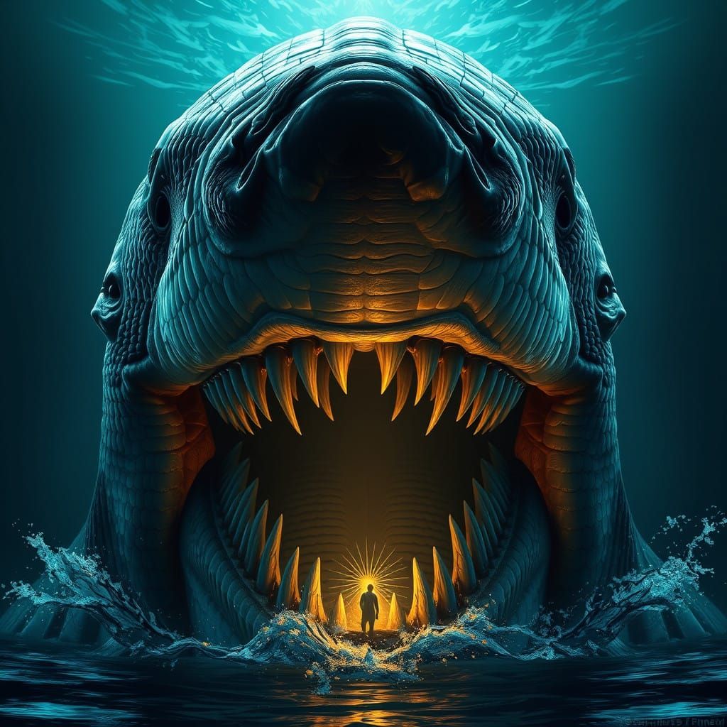 Gigantic Megalodon in Haunting 8K Concept Art
