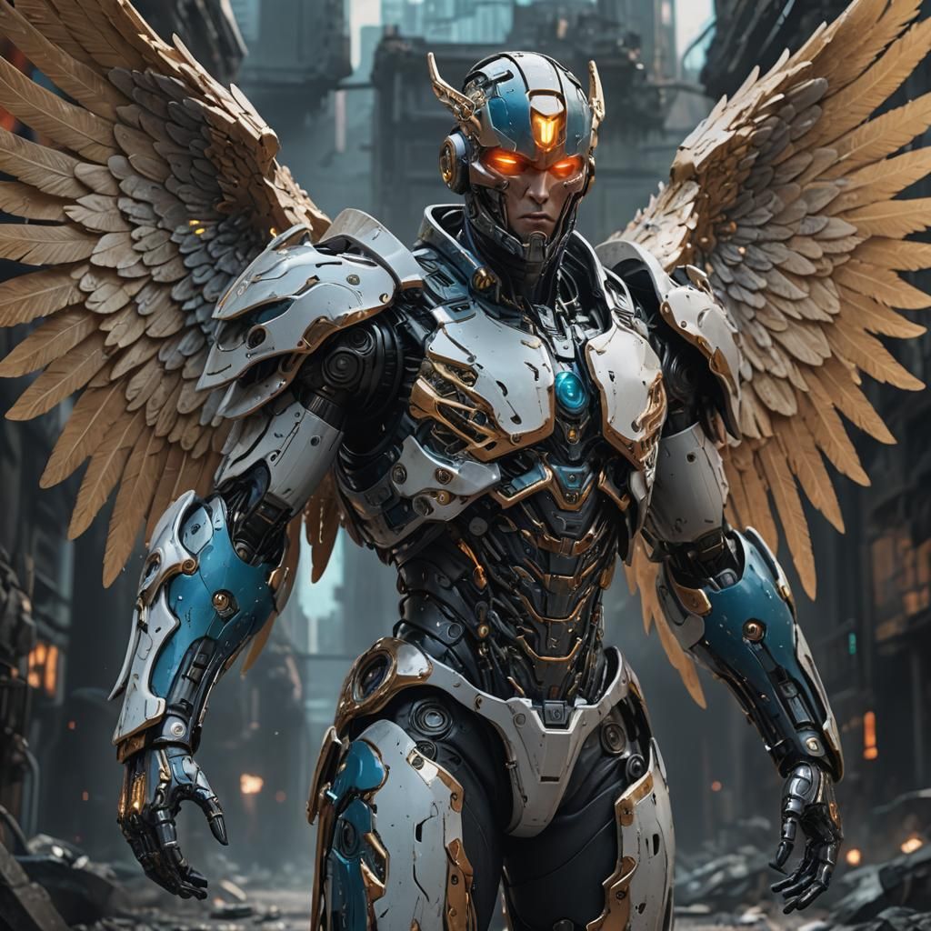 Cybernetic protective angel male version