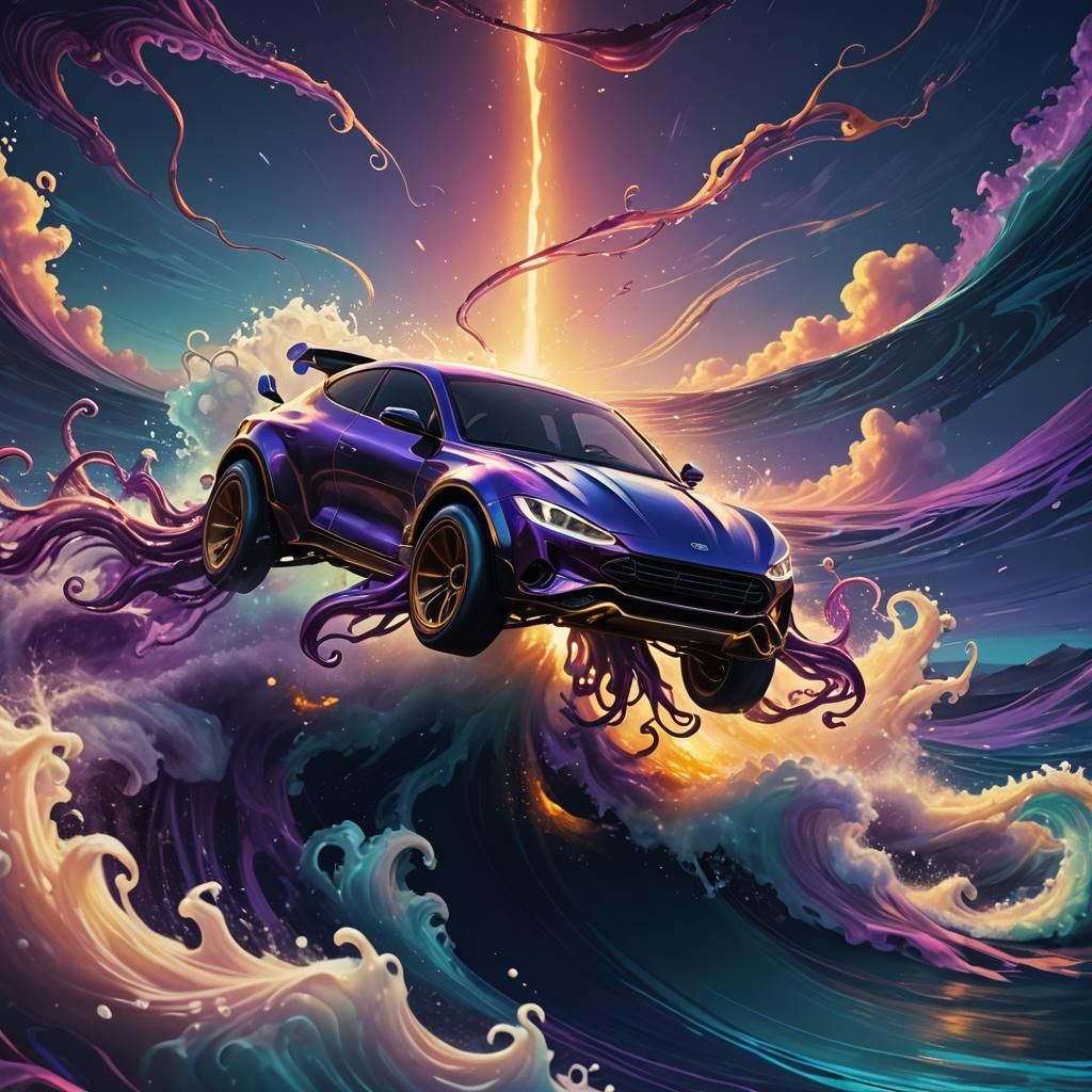 Squid Race Car Concept Art in Unreal Engine