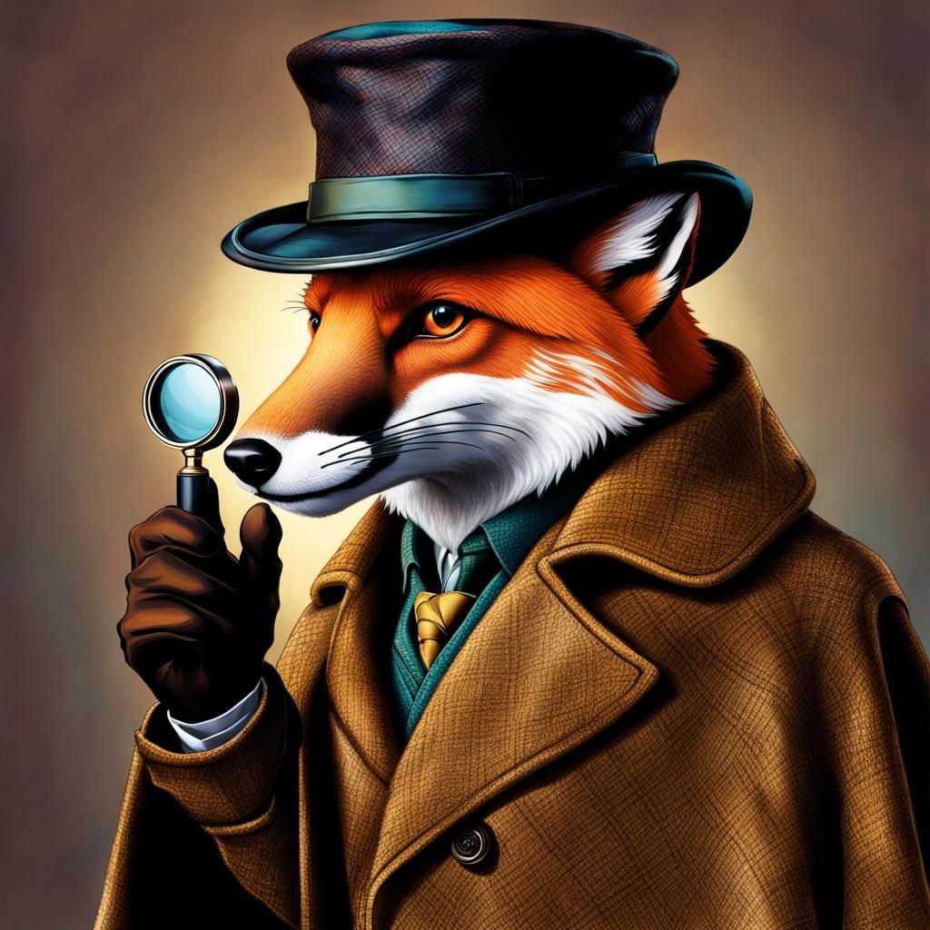Sherlock Fox in Hyperrealistic Detail