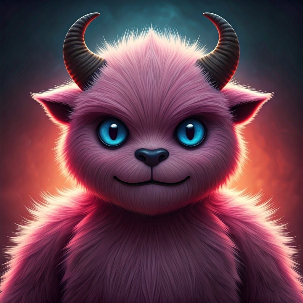 Pastel Pink Fuzzy Monster in Fantasy Concept Art