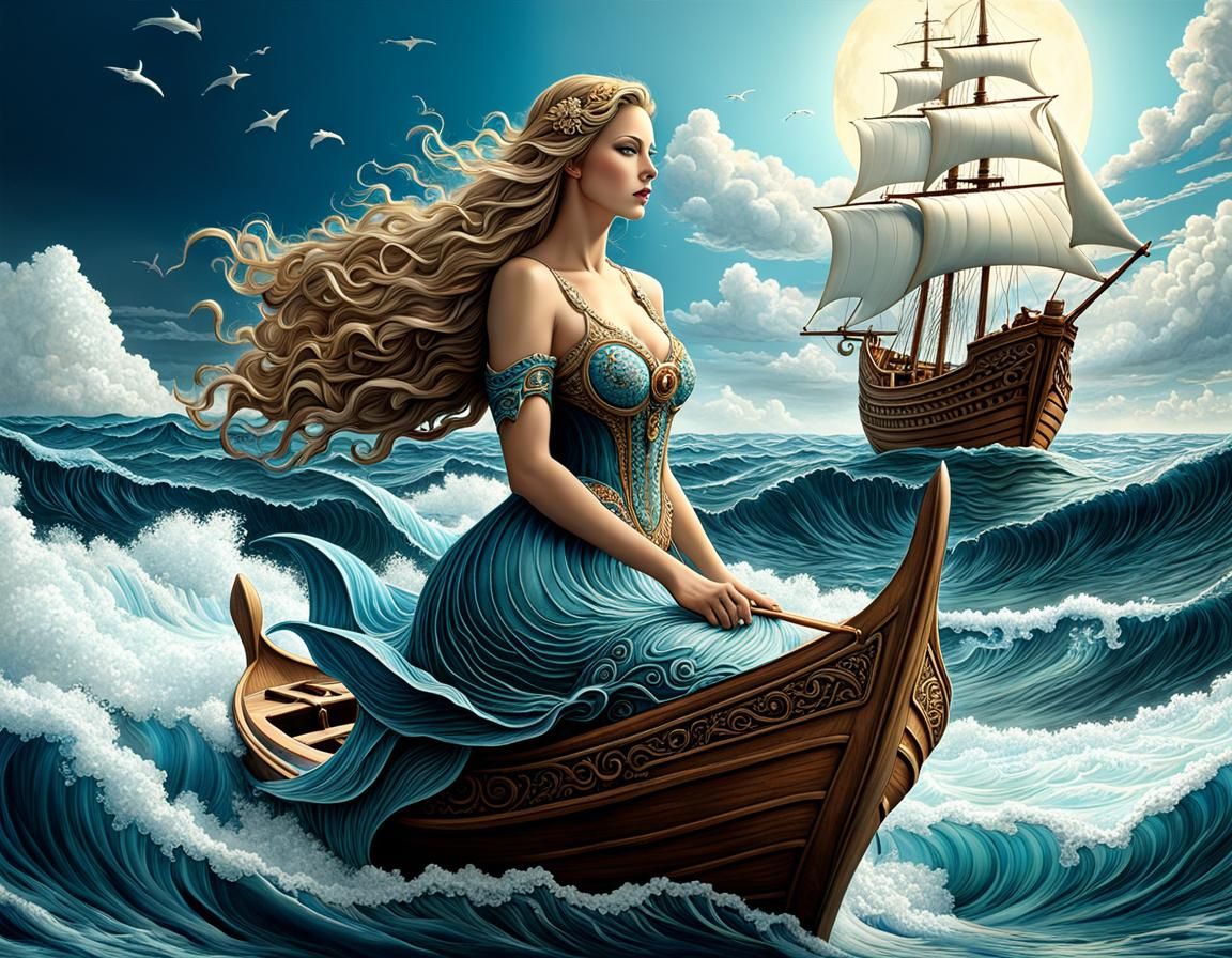 Detailed 3D Fantasy Art: Mother Ocean's Call