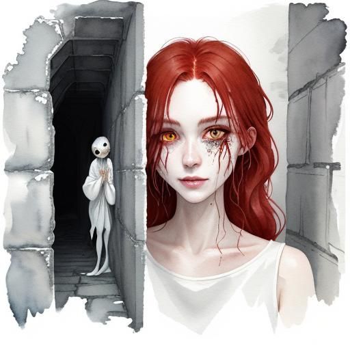 Mischievous One-Eyed Monster in Watercolor Style