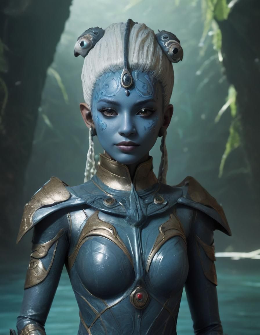 Alien Diplomat of Aetheris: A Portrait of Wisdom