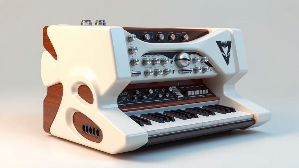 Futuristic Modular Synthesizer with Industrial Design Elemen...