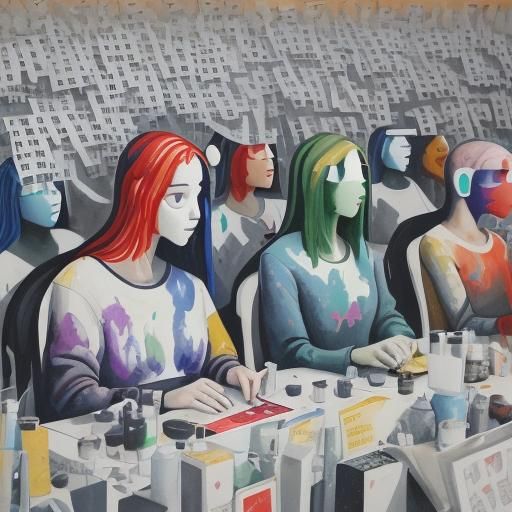 Encoding Messages: A Detailed Gouache Painting