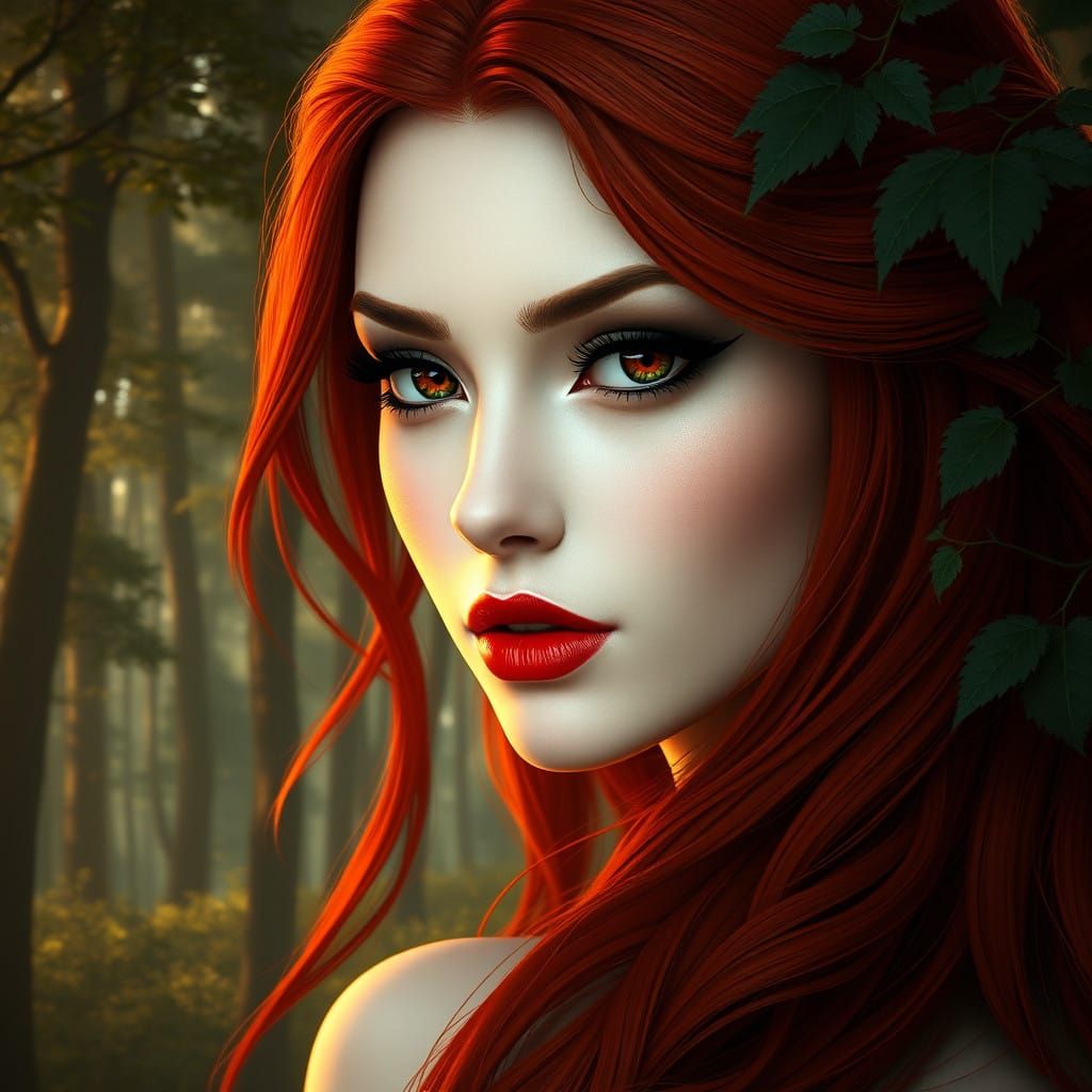 Ethereal Goddess in Sunrise Forest