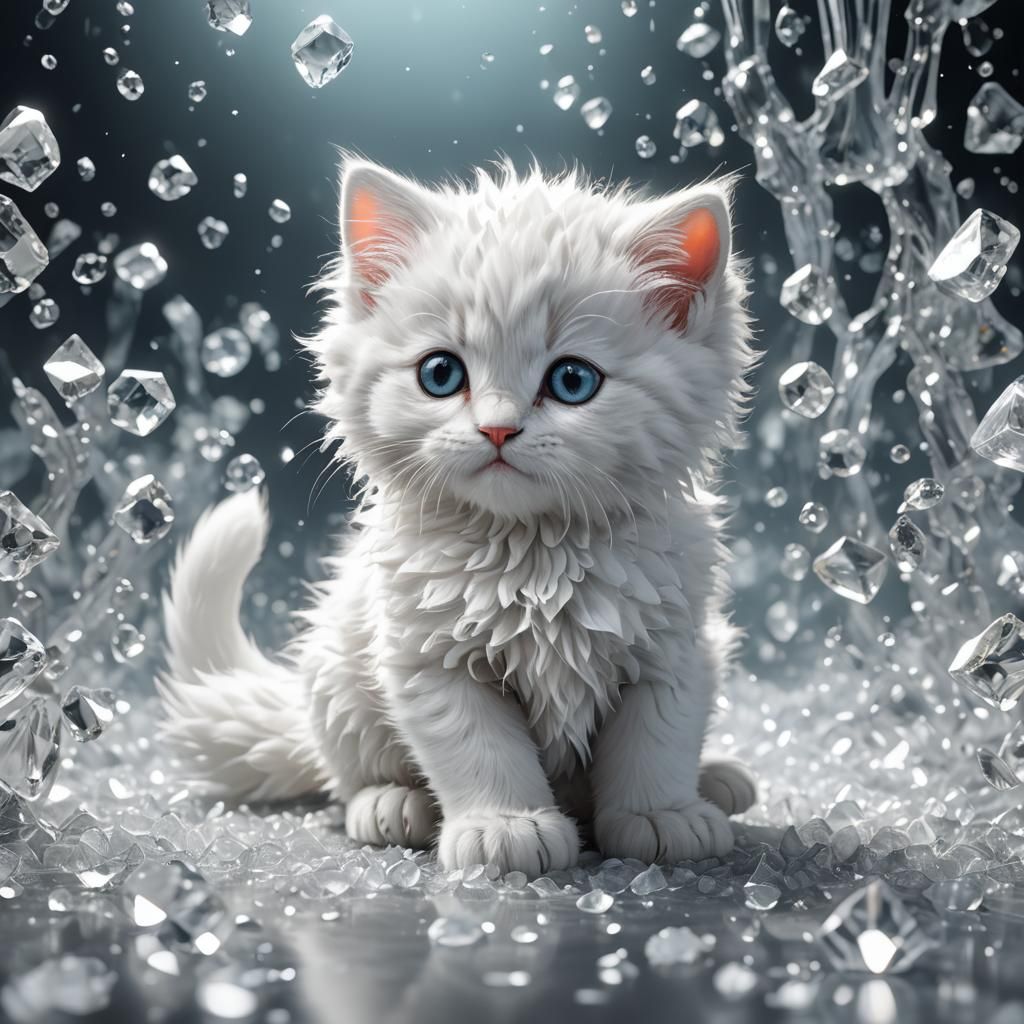 Crystal Kitten Concept Art: Adorable Surreal Design