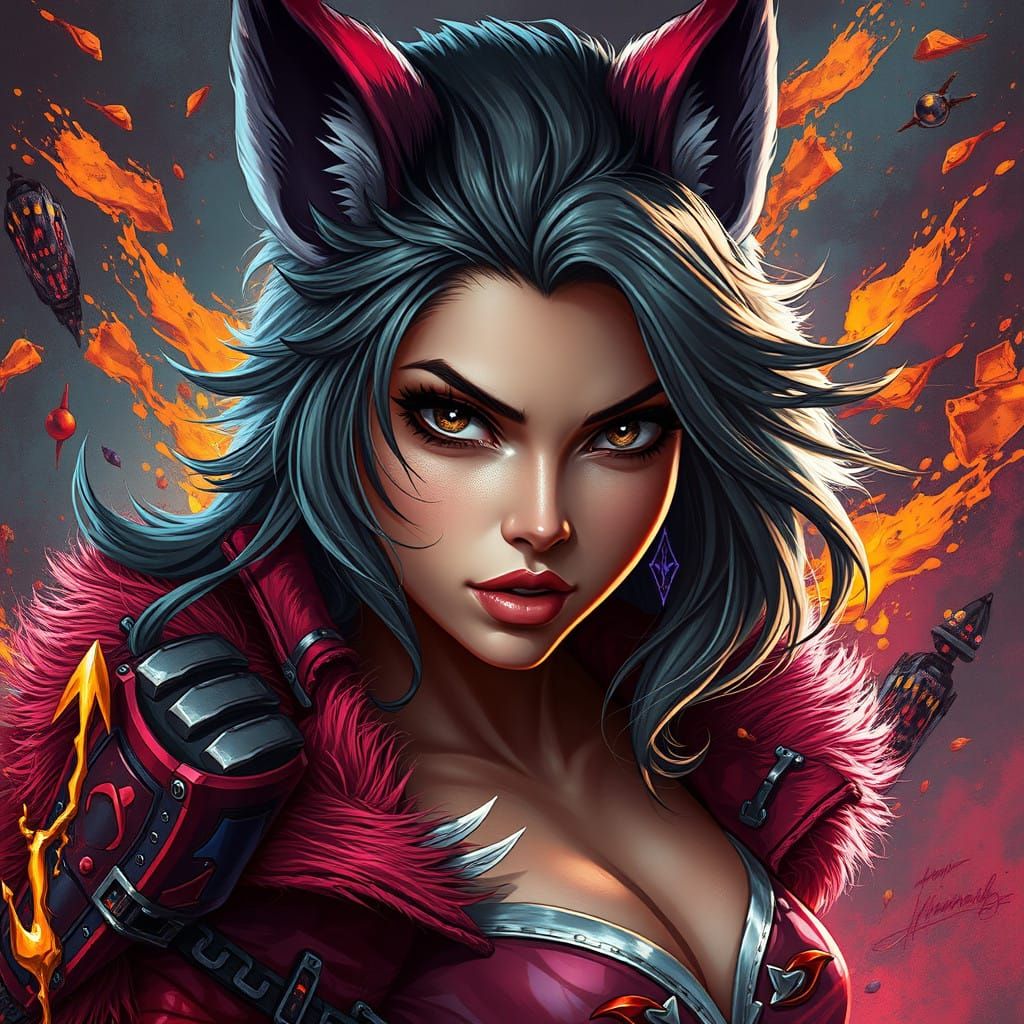 Vibrant, Hyperrealistic Portrait of a Confident Curvy Woman