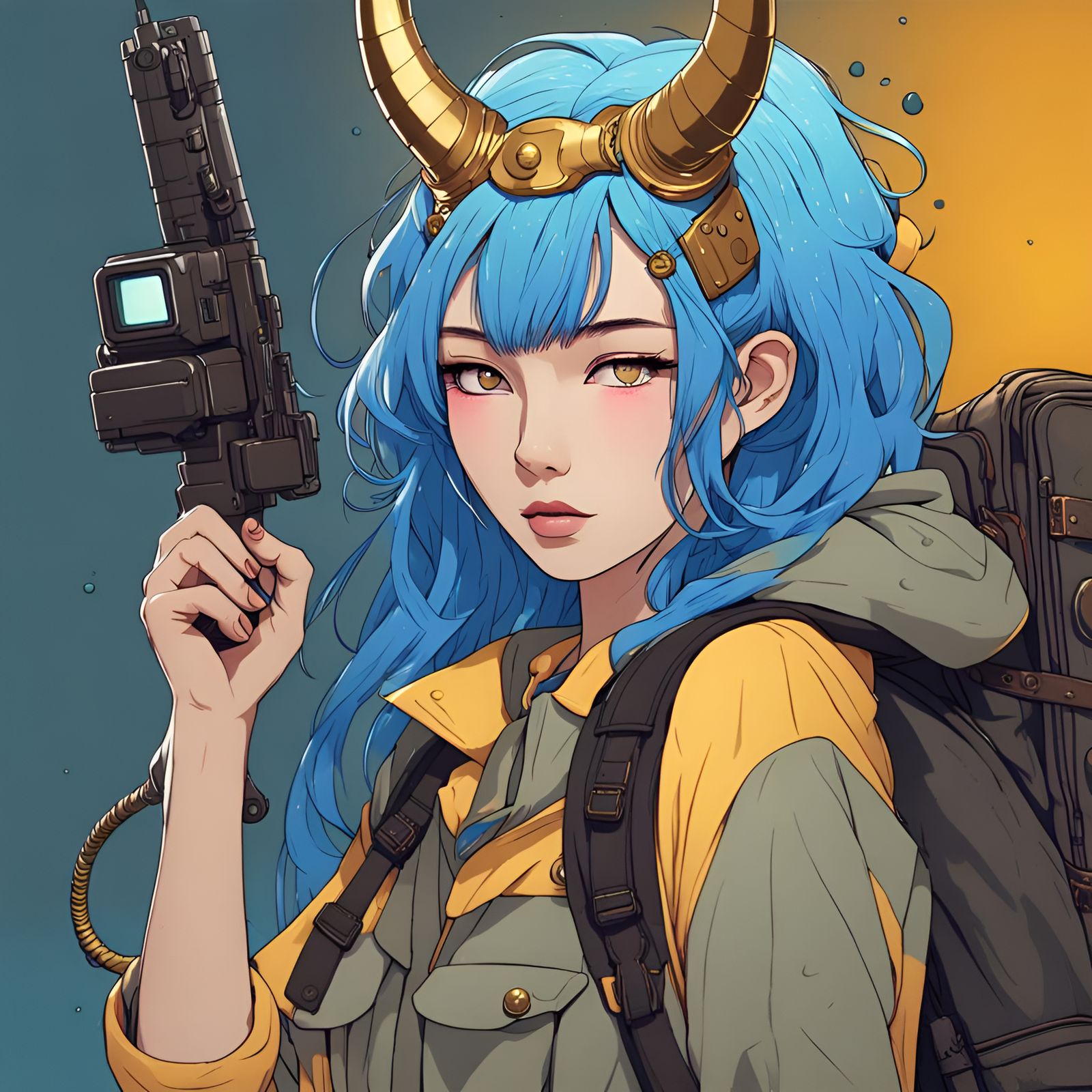 Post-Apocalyptic Woman Warrior in Abandoned City