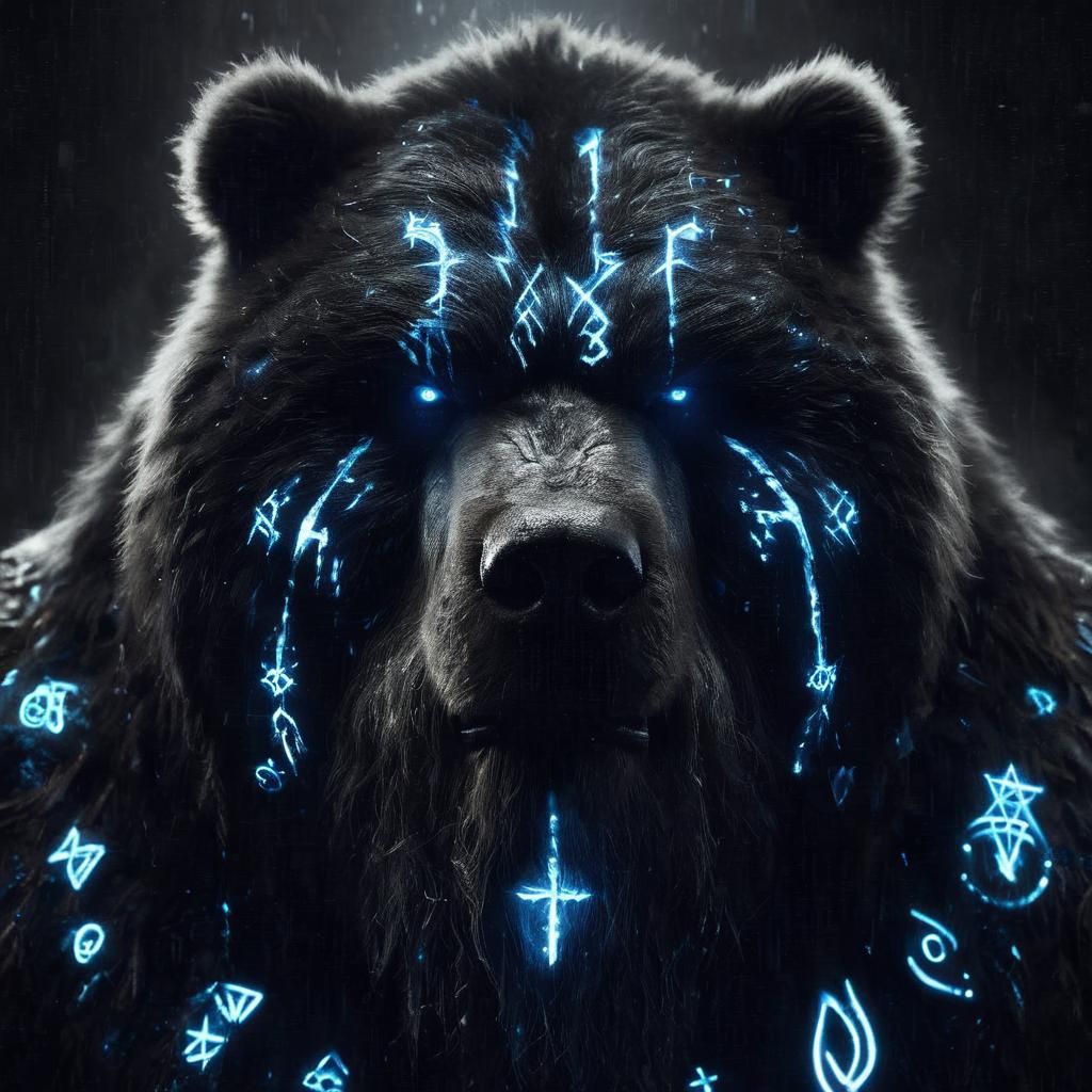 Angry Kodiak Bear Barbarian Ravager in Darkness